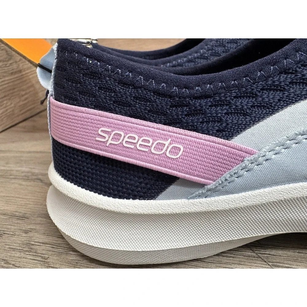 New NWT Speedo Aqua Socks Girls Size Large 4 - 5 ~ Water Shoes Blue / Pink